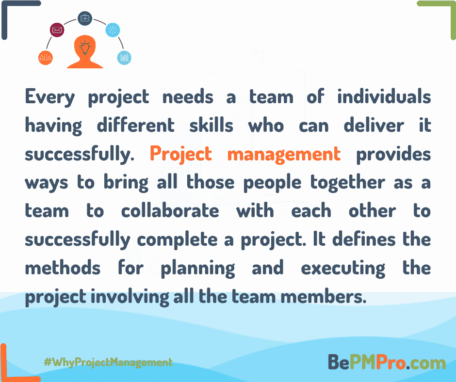 Project management helps manage project team and people